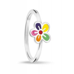 BELLINI ZILV. RING BLOEM MULTICOLOR MT44