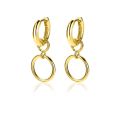 Zilveren oorbelbedels open cirkels geel verguld ZICH1748G