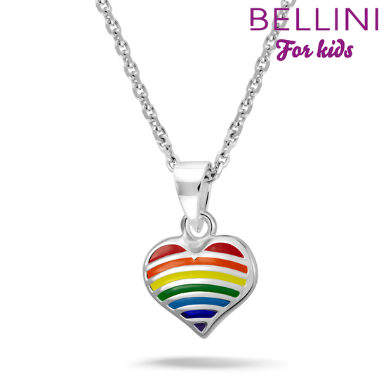 Bellini zilveren collier hanger hart multi color 574041