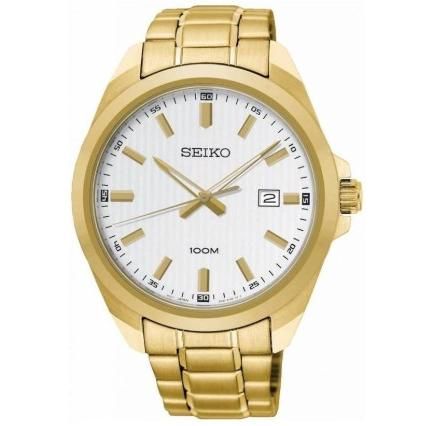 Seiko horloge heren staal/geel SUR280P1