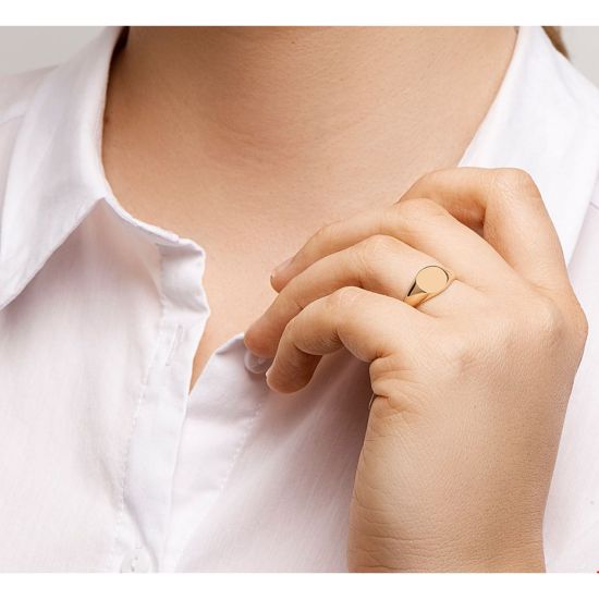 Gouden monogram ring mt17.25 4021076