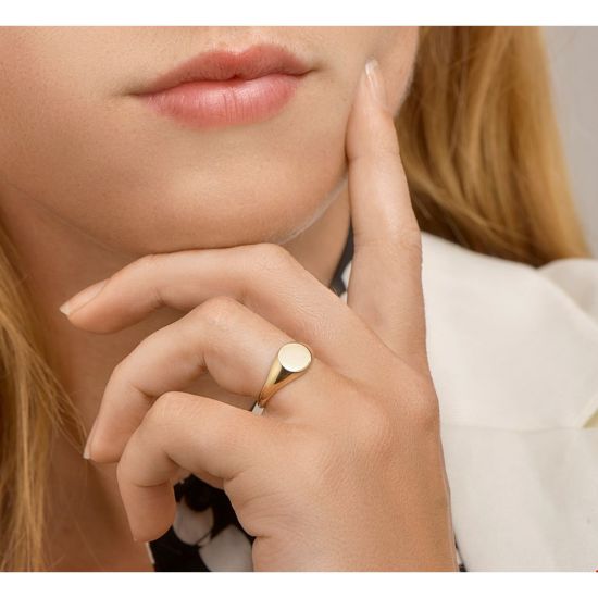 Gouden monogram ring mt17.25 4021076