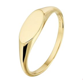 Gouden ring monogram ovaal mt18.5 4021106