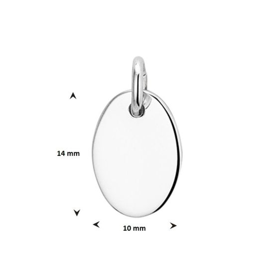 Zilveren hanger ovaal plaatje 1327101
