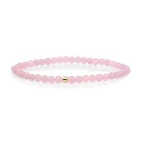 SJ armband rose quartz geel verguld 4mm SBG-GEM13-ADD-4MM