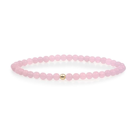 SJ armband rose quartz geel verguld 4mm SBG-GEM13-ADD-4MM