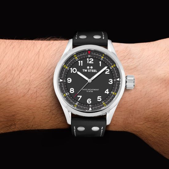 TW Steel horloge heren staal/leer SVS103