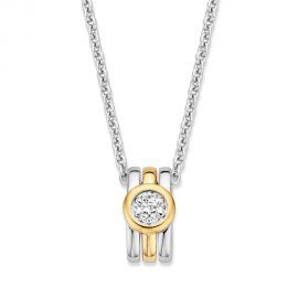 Zilveren/goud hanger zirkonia HF625955