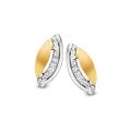 Gouden oorstekers bicolor met zirkonia OB426419