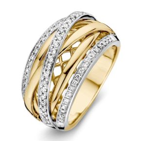 Gouden ring bicolor 0.34 H/SI1 8.7gr mt54 RG416343