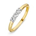 Gouden ring bicolor zirk mt 56 RV425085