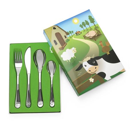 4-delig bestek staal Boerderijdieren 6834070