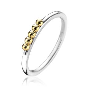 Zilveren ring 3x vergulde bol ZIR1969-54