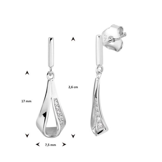 Zilveren oorhangers met zirkonia 26mm 1332827