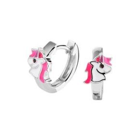 Zilveren Klapoorringen eenhoorn