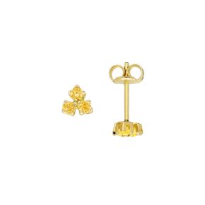Gouden oorstekers met citrien geel JKE20.016