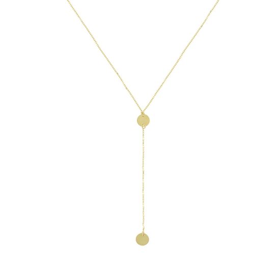 Gouden collier Y 2xdisc JKN20044