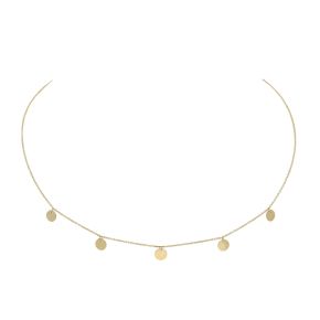 Gouden collier 5 discjes JKN20045