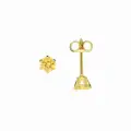 Gouden oorstekers met citrien geel JKE20.007