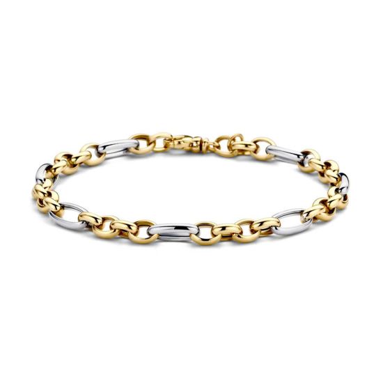 Gouden armband bicolor 19cm 2177BGO