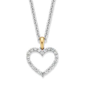 Gouden hanger hart bicolor briljant 0.26H/Si-1 HG415436