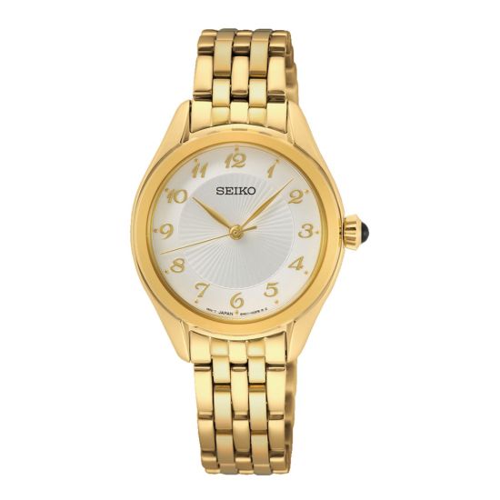 Seiko horloge dames staal/geel SUR384P1
