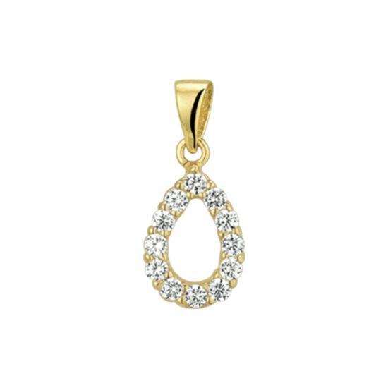Gouden hanger druppel zirkonia 4019425