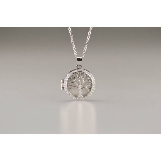 Zilveren hanger levensboom zirkonia 140S