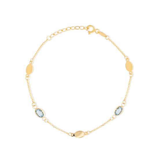 Gouden armband zirkonia blauw BPC29-3159-01