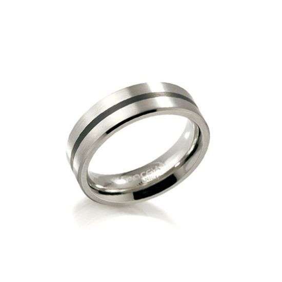 Titanium ring met zwarte lijn 0101-1460