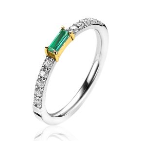 Zilveren ring zirk groen ZIR2133G54