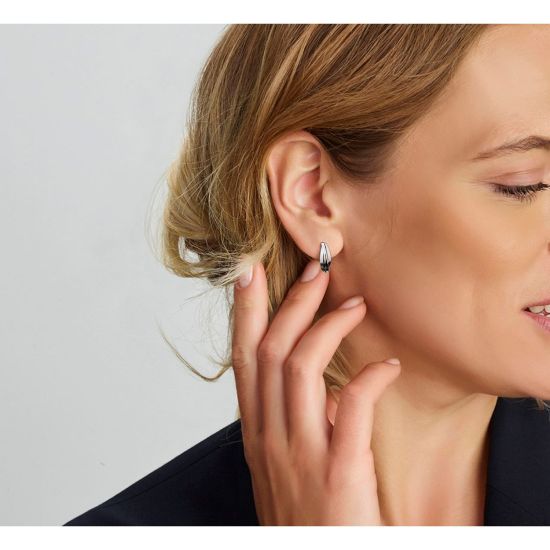 Zilveren oorringen mat glans 5x13mm 1333843