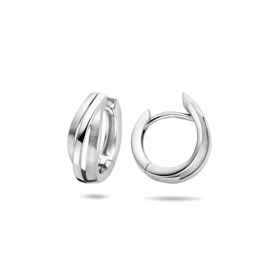 Zilveren oorringen mat glans 5x13mm 1333843