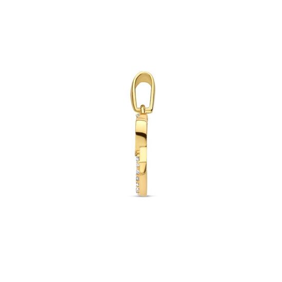 Gouden hanger 2xhart zirkonia 4023591