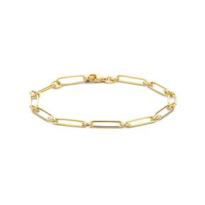 Gouden armband paperclip 19cm 