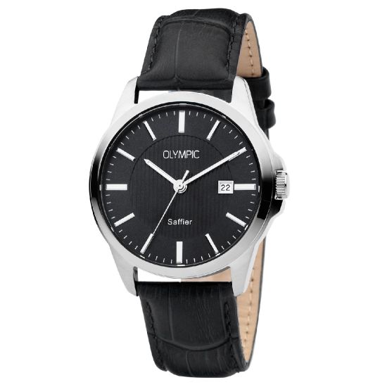 Olympic horloge heren staal/leer OL26HSL067 