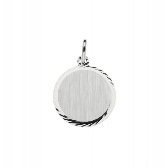 Zilveren plaatje rond 14mm m-gl 142003416