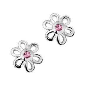 Zilveren oorstekers bloem 1016811