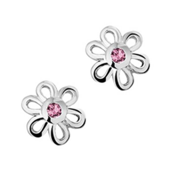 Zilveren oorstekers bloem 1016811