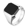 Zilveren ring onyx mt21.5 1014619