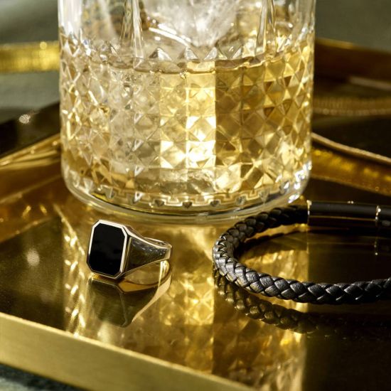 Zilveren ring onyx mt21.5 1014619