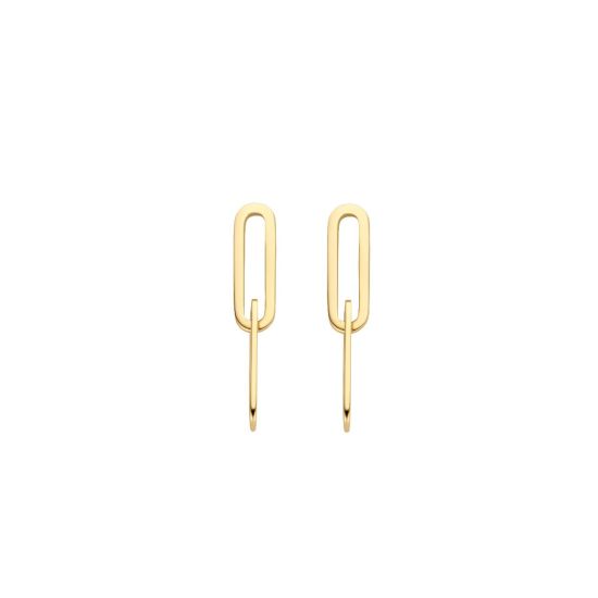 Gouden oorhangers paperclip 9064YGO