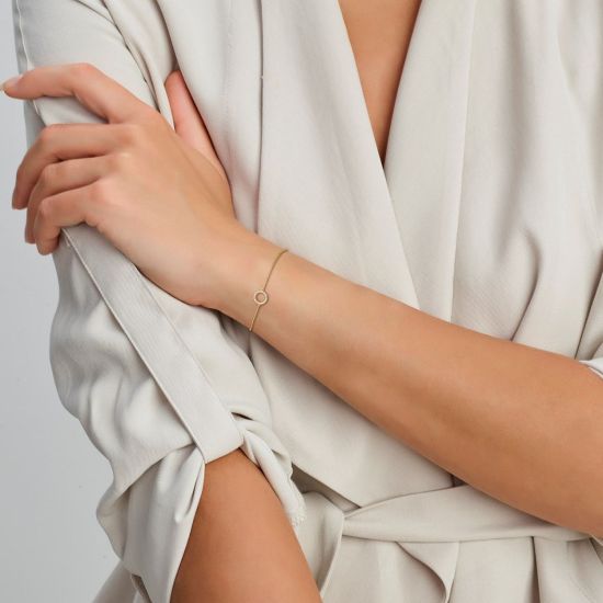 Gouden armband zirkonia 16.5-18.5cm 4023704