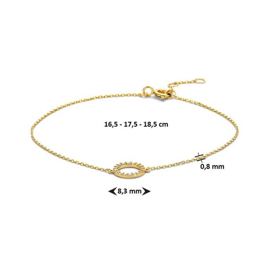 Gouden armband zirkonia 16.5-18.5cm 4023704