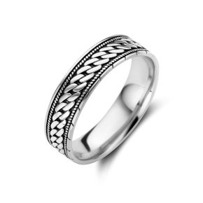 ZIlveren ring geoxideerd mt20.25 1101736