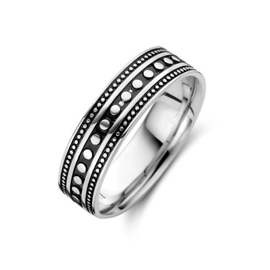 Zilveren ring geoxideerd mt19.75 1101740