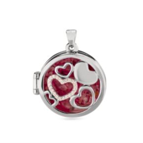 Zilveren hanger medaillon hearts zirkonia 145S