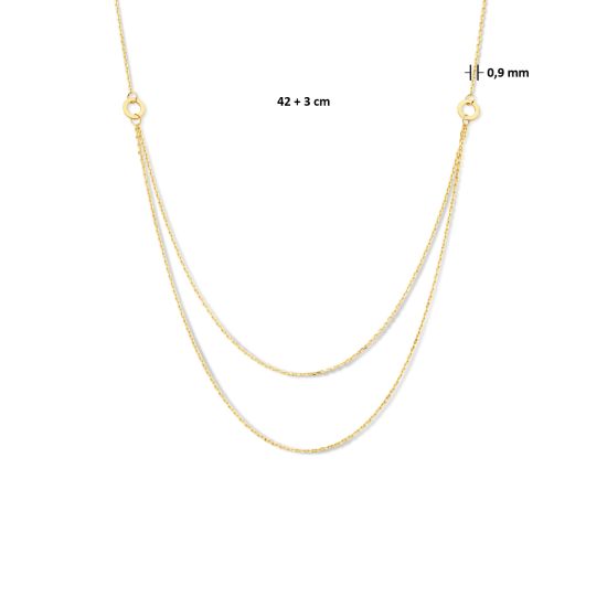 Gouden collier multi 0,9mm 42 + 3 cm 4024500