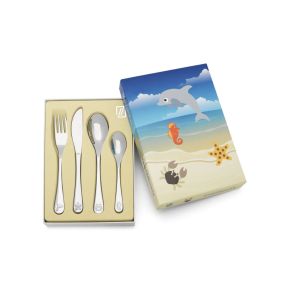 4-delig bestek staal, zeedieren 4258070