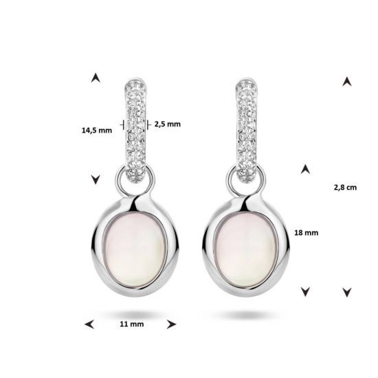 Klapoorringen kattenoog en zirkonia